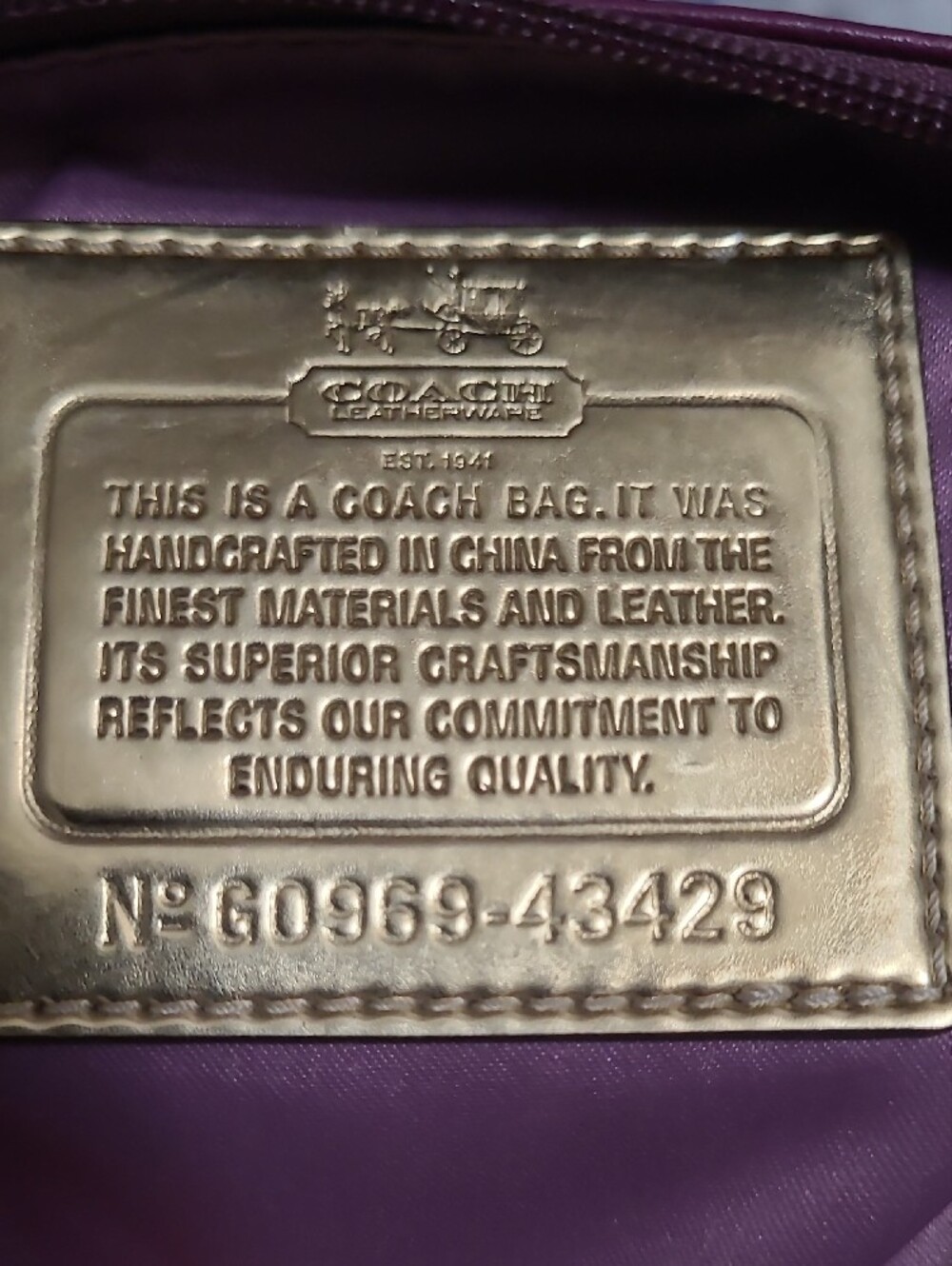 COACH Purple Leather Crossbody Bag - Picture 6 of 6